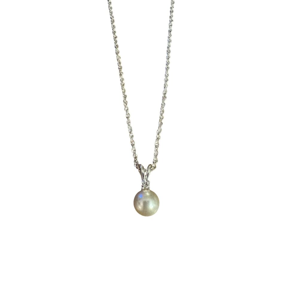 David’s Bridal Faux Pearl and Silver Earring Necklace Set (NWT)